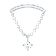 Single Diamond Hidden Helix Earring with Chain