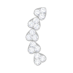 Diamond Heart Crawler Earring for Helix Piercing