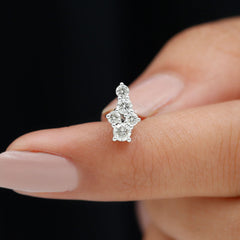 Certified Diamond Cluster Cartilage Piercing Earring