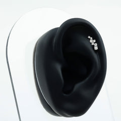 Simple Diamond Helix Piercing Earring with Flat Back