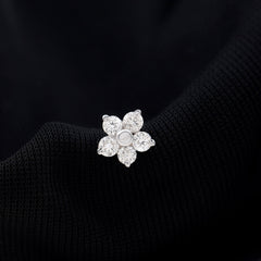 Nature Inspired Diamond Flower Earring for Tragus Piercing