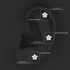Nature Inspired Diamond Flower Earring for Tragus Piercing