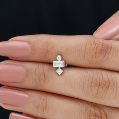 Three Multi Shape Diamond Helix Piercing Earring