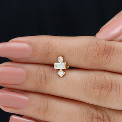 Three Multi Shape Diamond Helix Piercing Earring