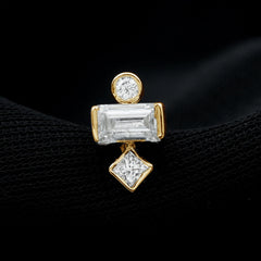 Three Multi Shape Diamond Helix Piercing Earring