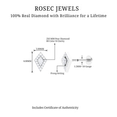 Modern Kite Shape Diamond Helix Earring