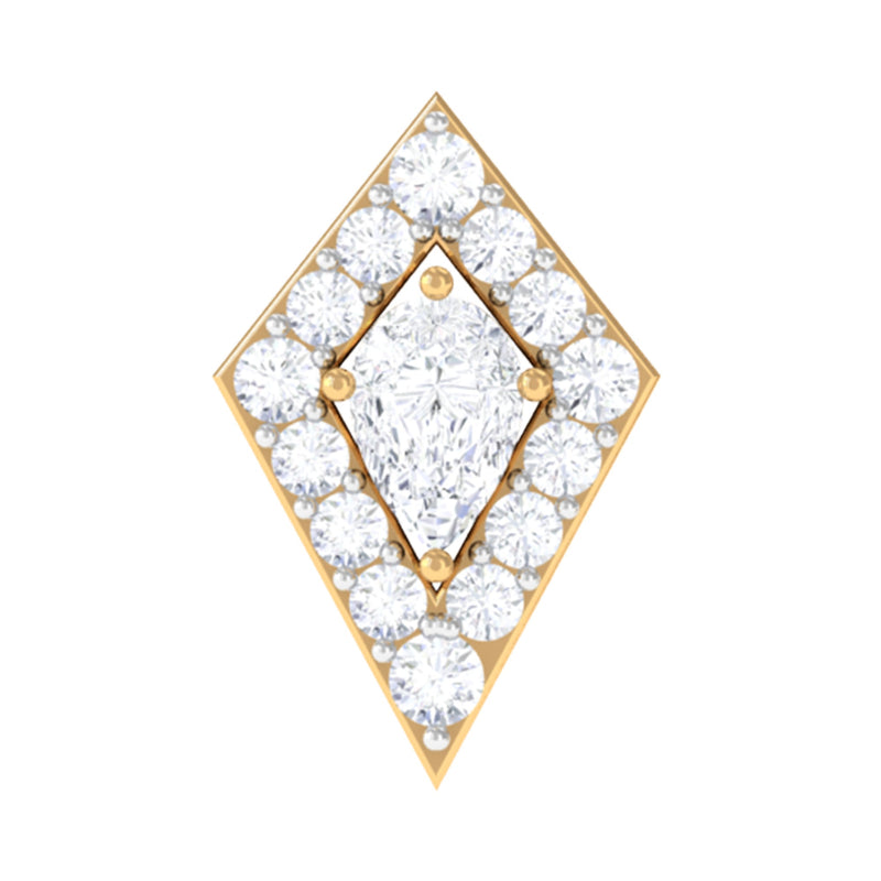 Modern Kite Shape Diamond Helix Earring