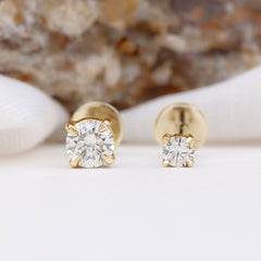 Brilliant Cut Diamond Solitaire Earring Set for Helix Piercing