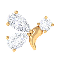 Genuine Diamond Butterfly Earring for Cartilage Piercing