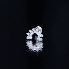 Real Diamond Horseshoe Earring for Helix Piercing