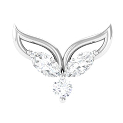 Marquise Diamond Leaf Earring for Cartilage Piercing