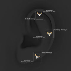 Marquise Diamond Leaf Earring for Cartilage Piercing