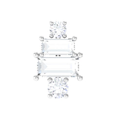 Double Baguette Diamond Cartilage Piercing Earring