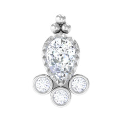 Minimal Diamond Tragus Earring in Beaded Bezel Setting