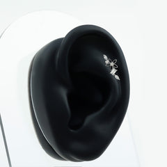 Real Diamond Flower Crawler Earring for Helix Piercing