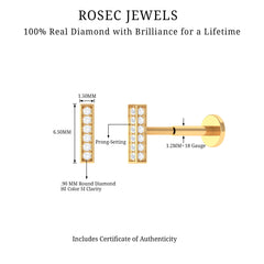 Diamond Bar Earring for Tragus Piercing