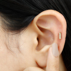 Diamond Bar Earring for Tragus Piercing