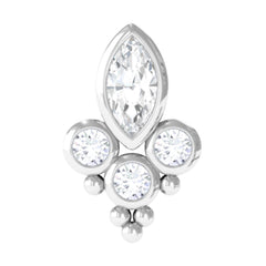 Unique Diamond Helix Earring in Bezel Setting