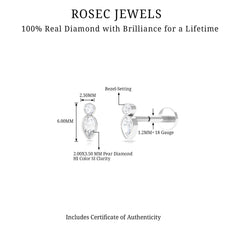Minimal Pear Diamond Tragus Earring in Bezel Setting
