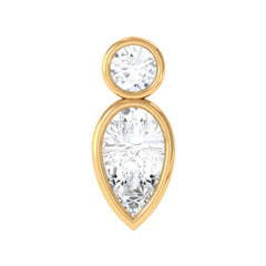 Minimal Pear Diamond Tragus Earring in Bezel Setting