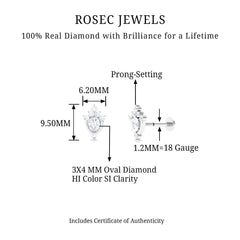 Diamond Floral Cluster Earring for Upper Lobe Piercing