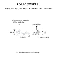 Certified Diamond Scorpio Zodiac Earring for Helix Piercing