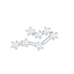Round Diamond Gemini Zodiac Cartilage Earring