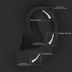 Graduated Style Diamond Ear Climber Earring