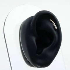Graduated Style Diamond Ear Climber Earring