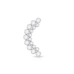 Bezel Set Diamond Ear Crawler Earring with Flat Back