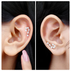 Diamond Cancer Zodiac Ear Crawler Earring