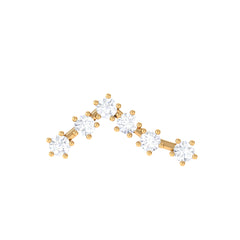 Diamond Pisces Zodiac Earring for Cartilage Piercing