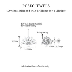 Unique Diamond Fan Cartilage Earring for Women