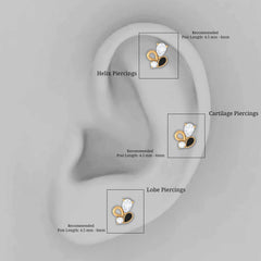 Diamond Helix Earring with Black Enamel