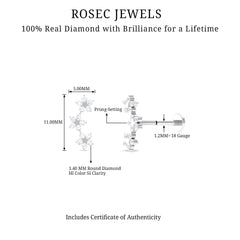 Elegant Diamond Flower Crawler Earring for Helix Piercing
