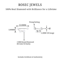 Certified Diamond Aries Zodiac Constellation Earring for Helix Piercing