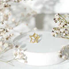 Certified Diamond Star Earring for Upper Lobe Piercing