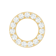 Simple Diamond Open Circle Earring with Flat Back