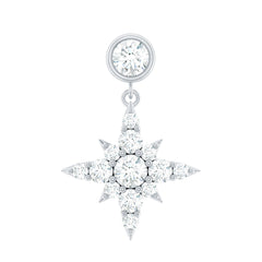 Moissanite Starburst Drop Earring for Cartilage Piercing