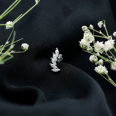 Marquise Moissanite Curved Helix Ear Crawler Earring