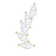 Marquise Moissanite Curved Helix Ear Crawler Earring