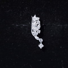 Unique Moissanite Wing Earring for Cartilage Piercing
