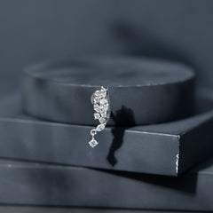 Unique Moissanite Wing Earring for Cartilage Piercing