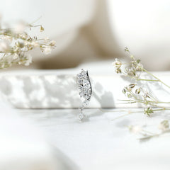 Unique Moissanite Wing Earring for Cartilage Piercing