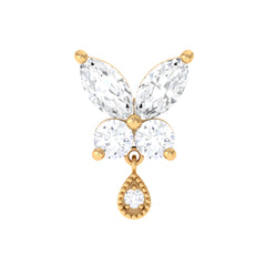 Marquise Moissanite Butterfly Dangle Earring