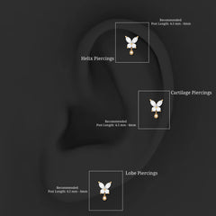 Marquise Moissanite Butterfly Dangle Earring