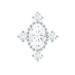 Vintage Inspired Moissanite Oval Conch Earring