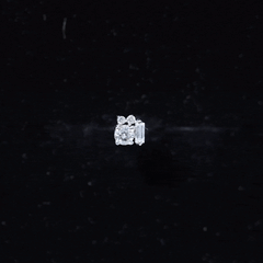 Baguette and Round Moissanite Cluster Tragus Earring