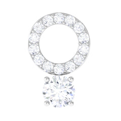 Certified Moissanite Open Circle Cartilage Earring for Women