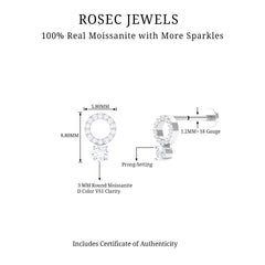 Certified Moissanite Open Circle Cartilage Earring for Women